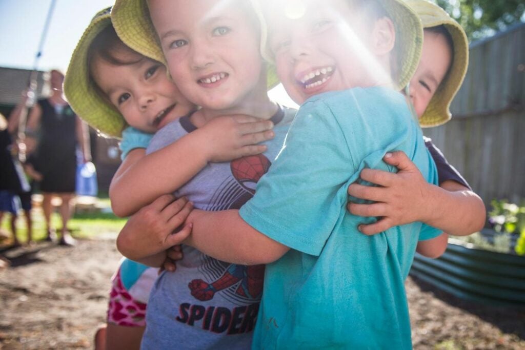 Group of children playing at a Bundaberg childcare jobs location Acorn Child Care Centres